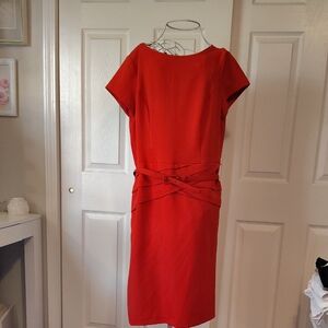 Evan Picone Vibrant Red Midi Dress